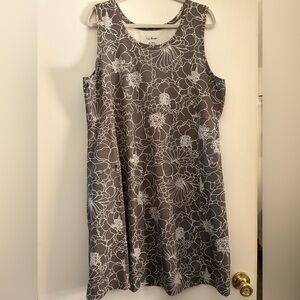 L.L. Bean Women's Gray Floral Mini Dress